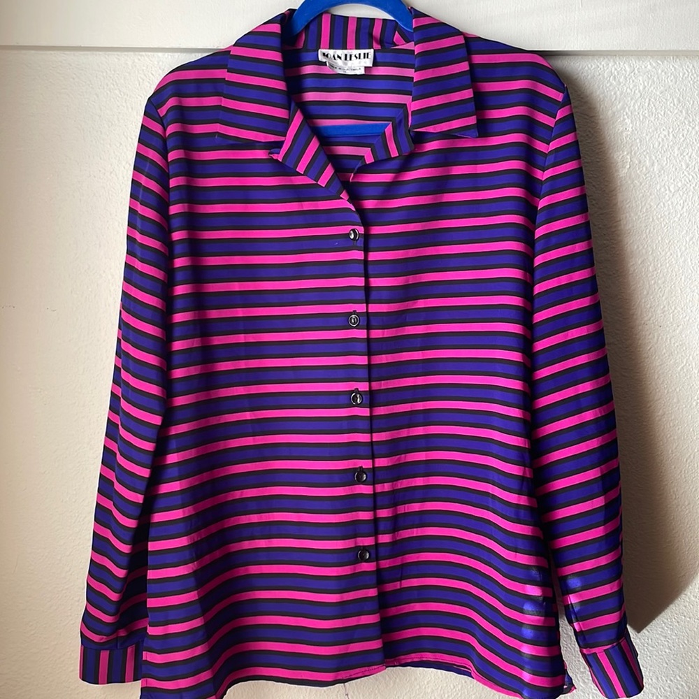 Vintage Joan Leslie multi colored long sleeve button down shirt